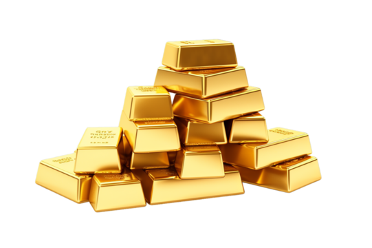 gold bars isolated on white