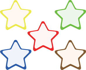 カラフルで可愛い星型のイラスト
