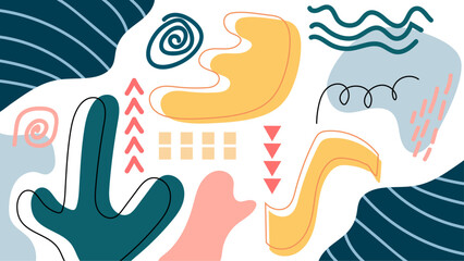 Colorful modern abstract organic background with cute element