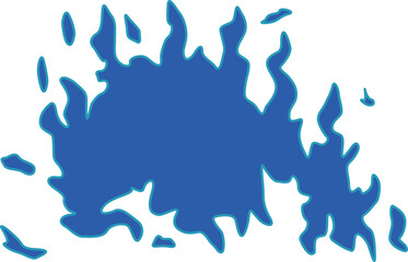 青く燃える炎のイラスト