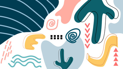 Abstract organic background colorful with floral and flower element