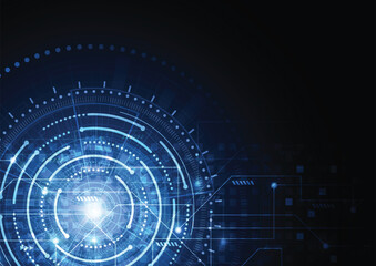 Obraz premium Abstract futuristic digital technology concept, High computer, Vector background