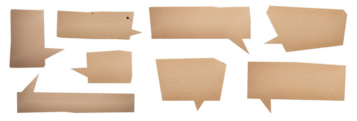 set of cut out cardboard speech bubbles