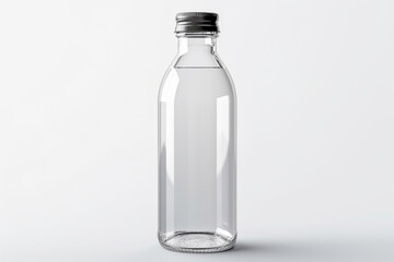 Photo of empty plastic bottle isolated on white background