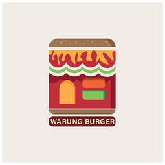 illustration of a burger shop