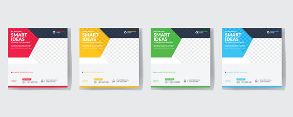 Modern Creative Corporate Business marketing agency promotion social media post template. Editable square banner design with place for the photo