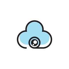 cloud camera logo design illustration.