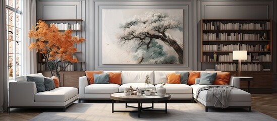 illustrated living room interior