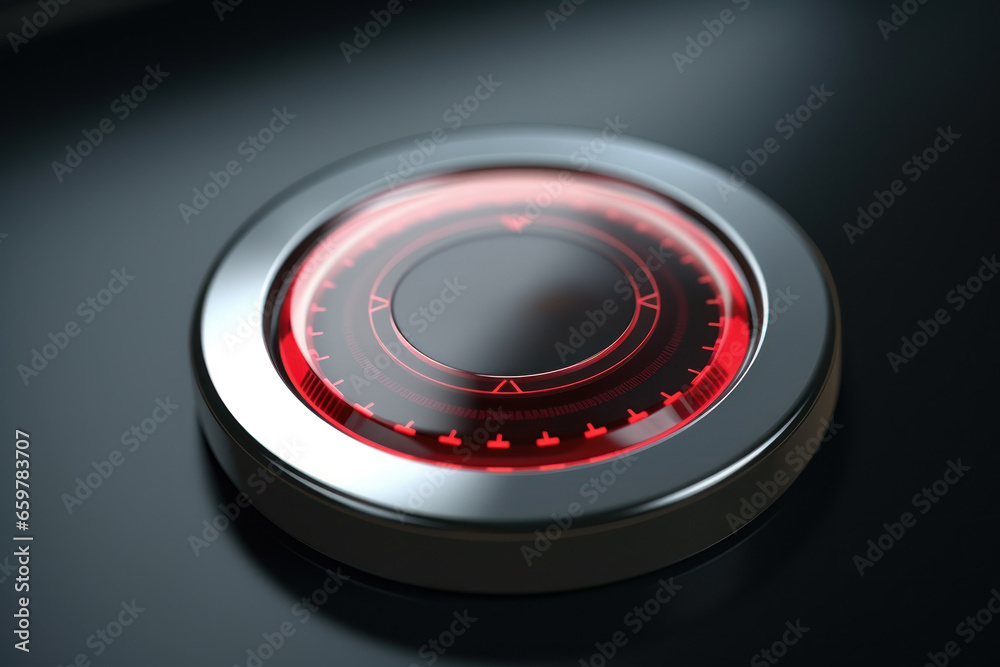Poster a close-up view of a button placed on a table. this simple yet versatile image can be used for vario
