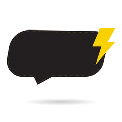 black and white speech bubbles lightning deal label