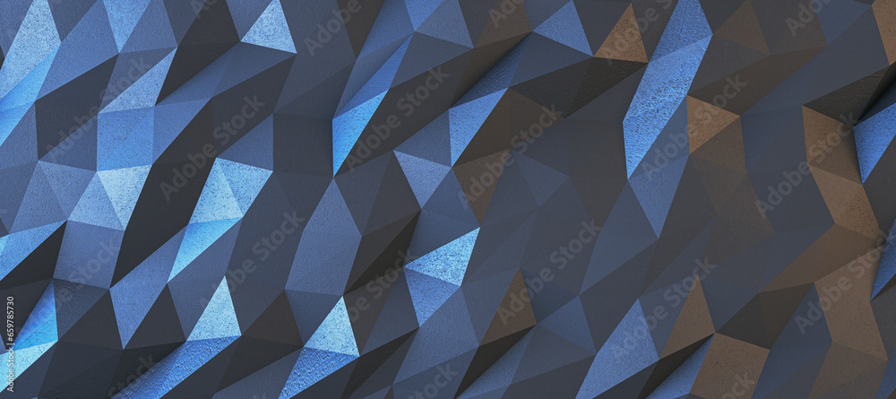 Poster creative wide gray geometric background. landing page concept. 3d rendering.