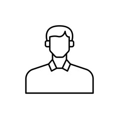 Male diversity people icon with black outline style. male, man, person, adult, happy, young, people. Vector Illustration