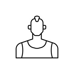Punk man diversity people icon with black outline style. man, punk, person, male, adult, studio, fashion. Vector Illustration