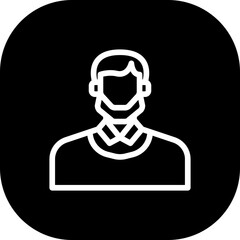 Beard male diversity people icon with black filled line outline style. male, beard, person, face, man, portrait, hair. Vector Illustration