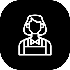 Waitress diversity people icon with black filled line outline style. waitress, woman, service, female, apron, restaurant, happy. Vector Illustration