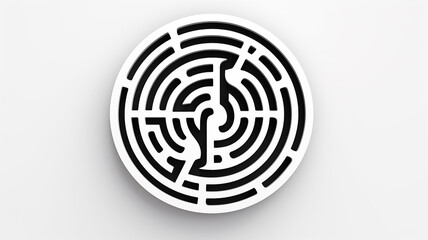 logo symbol round maze on white background isolated