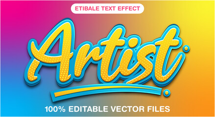 Artist editable text effect in modern trend style