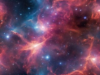 Glowing nebula of vibrant gas and dust