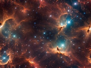 Fototapeta na wymiar Glowing nebula of vibrant gas and dust