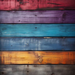 Colorful wooden planks background, ai technology
