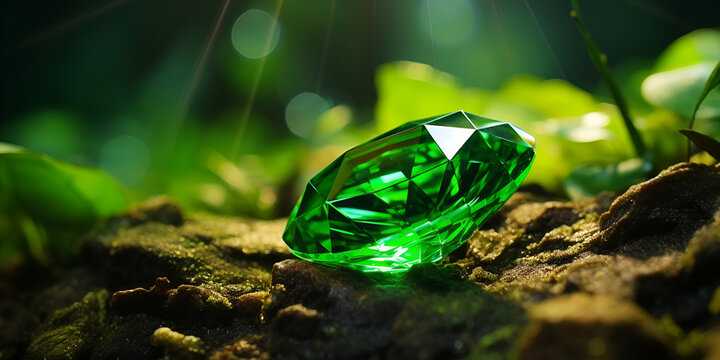 A big precious green crystal