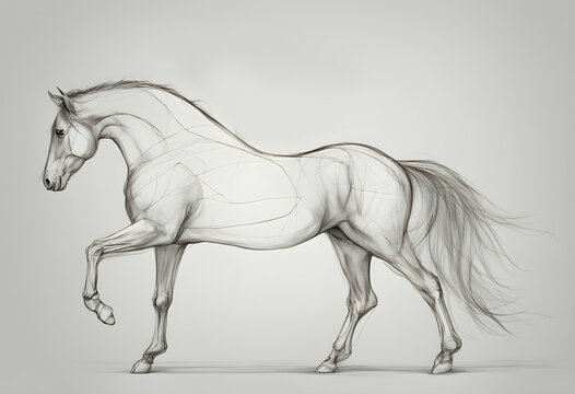 馬のイラストラフスケッチ