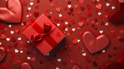 gift box with red heart