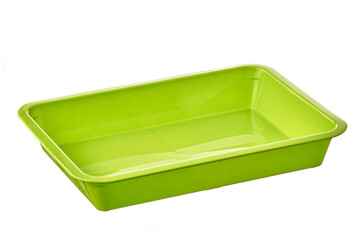 green cat tray on white isolated background
