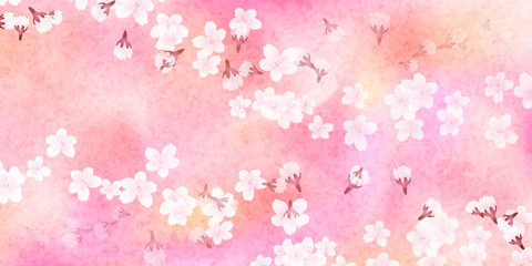 Obraz na płótnie Canvas 桜　和柄　水彩　背景