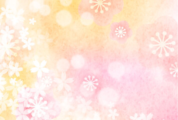 桜　和柄　水彩　背景