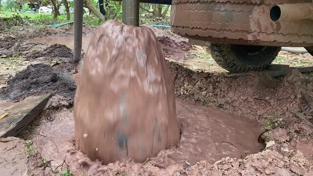 Agriculture is drilling an artesian well.
