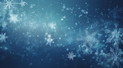 Winter background with abstract snowflakes, bokeh effect. New Year, Christmas background.