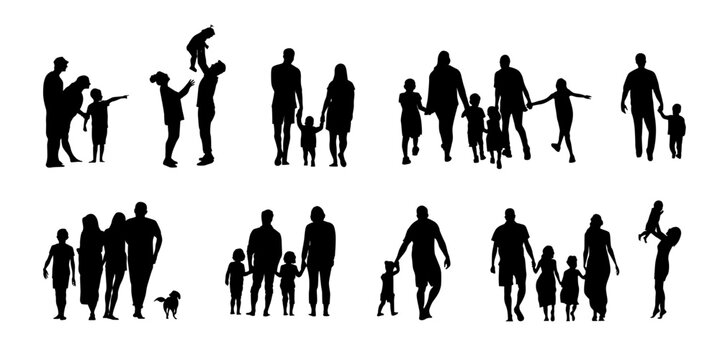 happy family silhouette collection