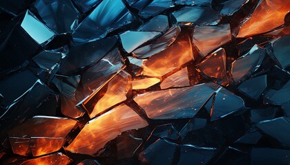 Abstract wavy texture with a shattered glass, abstract background - obrazy, fototapety, plakaty