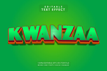 Obraz premium Kwanzaa editable text effect 3 dimension emboss cartoon style