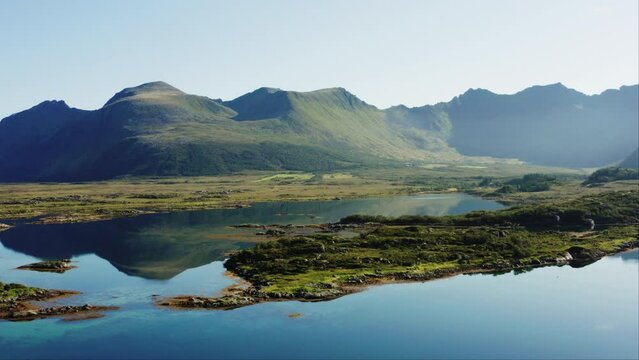 Stunning Mountain Range Mirrored On The Lake