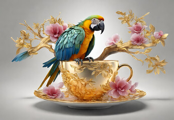 Nature's Tranquility in Glass, 
Glass and Feathers, 
Bird's World in Glass, 
Serenity in a Vase, 
Bird's Glimpse Through Glass