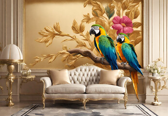 Avian Charm for Bedrooms, 
Feathered Friends Wallpaper, 
Dreamy Bird-Themed Decor, 
Wall of Nature, 
Birdwatcher's Retreat