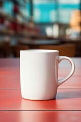 Mockup of a white mug 