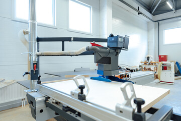 Woodworking equipment in a furniture manufacture workshop