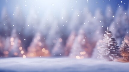 Fototapeta na wymiar Christmas winter landscape with snow and trees