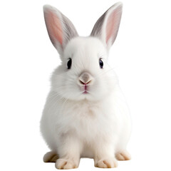 Obraz premium A white rabbit on a transparent background 