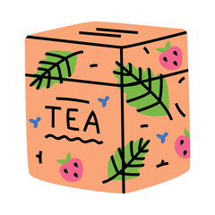 Closed Paper Tea Package for Market Merchandise Vector Illustration
