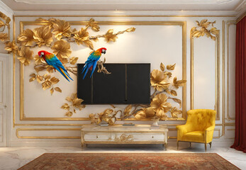 Bird and Nature-Themed Rooms, 
Tropical Getaway at Home, 
Exotic Feathered Beauties, 
Artistic Parrot Portraits, 
Jungle Vibes Murals