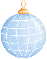 Watercolor Christmas ball Illustration - Traditional Festive Decoration