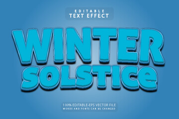 Winter solstice editable text effect 3 dimension emboss modern style