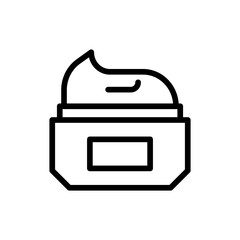 Cream skincare and beauty care icon with black outline style. beauty, skin, care, cream, face, cosmetic, lotion. Vector Illustration