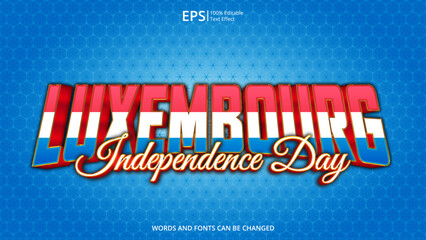luxembourg editable text effect with luxembourg flag pattern suitable for poster design about holiday, Feast day or luxembourg independence day moment