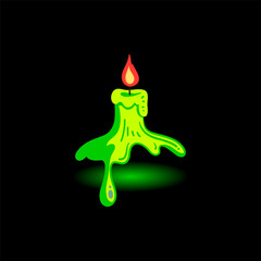 Green Candle halloween logo icon design element vector