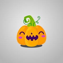 Happy Pumpkin halloween logo icon design element vector